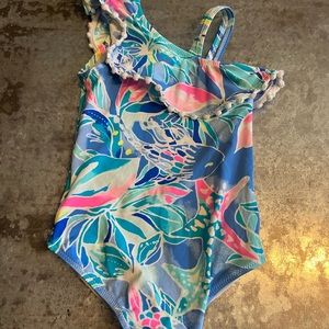 Lily Pulitzer Girls Size 2 Off The Shoulder One Piece Like New